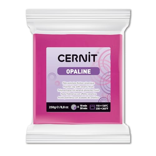 CERNIT CE0880250460C – Ein Polymer Teig Opaline – Modelliermasse zum Backen – Farbe Magenta – Block mit 250 g von Cernit