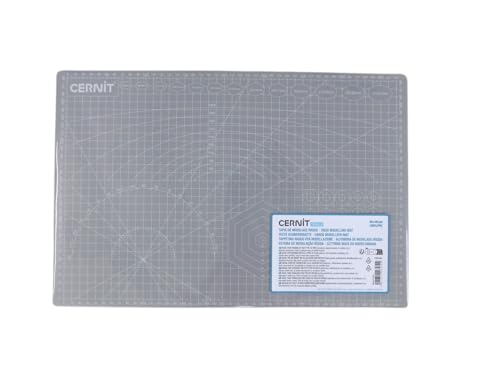 CERNIT CE92C - Feste Schneidematte für Modelliermassen & Bastelaktivitäten, 45x30x3 cm, Grau, 1 Stück von Cernit
