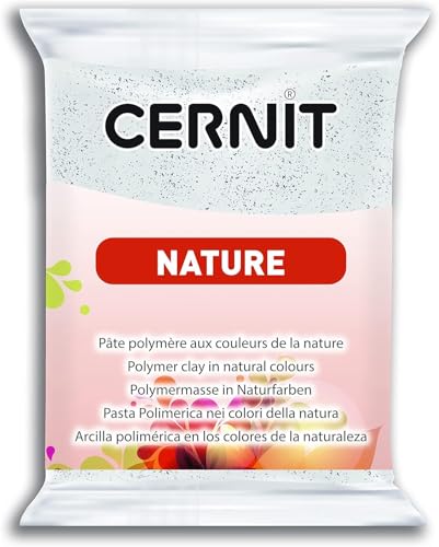 Cernit CE0940056983C - Block Modelliermasse (Polymer) NATURE, ofenhärtend, sofort gebrauchsfähig, 56g, ideal für DIY, Schmuck & Figuren, für Einsteiger & Hobbykünstler, Granit, 1 Stück von Cernit