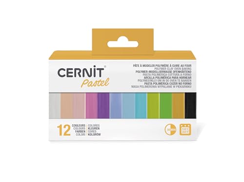 Cernit CEASS002C - Set mit 12 Farben Ofenhärtende Polymer-Modelliermasse Essentials, ideal für Bastelaktivität, Pastel, 1 Set Cernit CEASS002C - Set mit 12 Farben Ofenhärtende Polymer-Modelliermasse Essentials, ideal für Bastelaktivität, Pastel, 1 Set von Cernit
