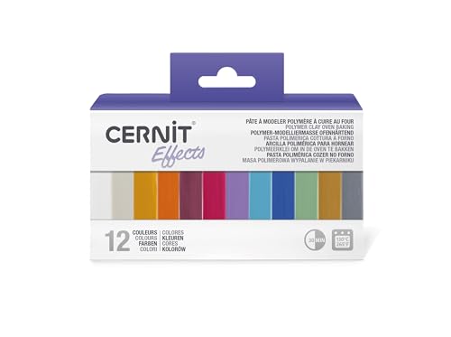 Cernit CEASS003C - Set mit 12 Farben Ofenhärtende Polymer-Modelliermasse Essentials, ideal für Bastelaktivität, Transluzent und Metallic, 1 Set Cernit CEASS003C - Set mit 12 Farben Ofenhärtende Polymer-Modelliermasse Essentials, ideal für Bastelaktivität, Transluzent und Metallic, 1 Set von Cernit