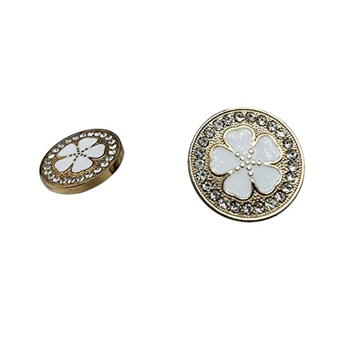 10 stücke Damen Kleidung Metall Blume Knöpfe Zubehör mit Strass Dekoration Kleidung Nähzubehör von Cerobit