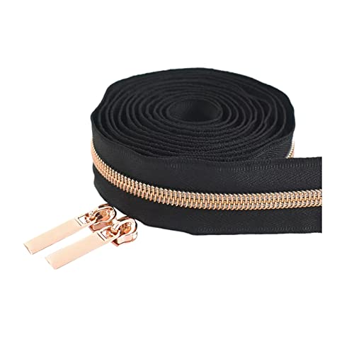2 Meter 5# Rosegold Zähne Reißverschlussschieber Nylon Reißverschlüsse Zelt Kleidung Reparatur Kits DIY Nähzubehör, Schwarz, 2 Meter + 4 Schieber 2 Meter 5# Rosegold Zähne Reißverschlussschieber Nylon Reißverschlüsse Zelt Kleidung Reparatur Kits DIY Nähzubehör, Schwarz, 2 Meter + 4 Schieber von Cerobit