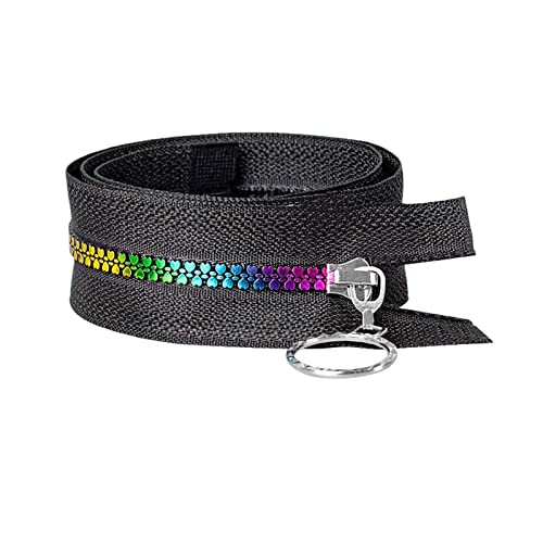 2 Stück 15-60cm 5# Farbige Zahn Harz Reißverschlüsse Kleidungsstück Dekoration Reparatur Nähen Ersatz Zubehör, Schwarz, Geschlossenes Ende-15cm von Cerobit