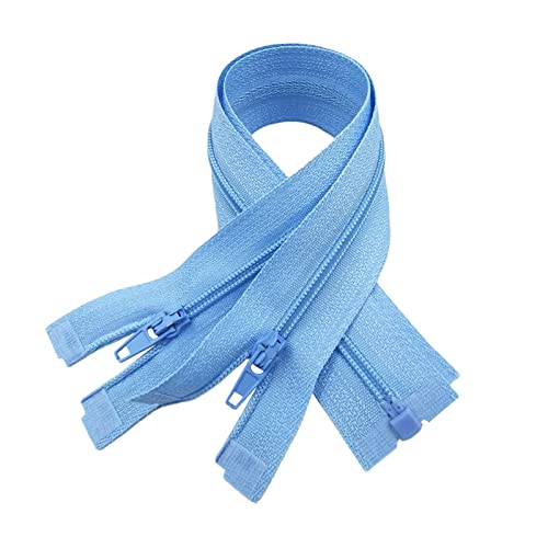 5 Stück 20-60cm 3# Open-End bunter Nylon-Reißverschluss für Schneiderkleidung, Nähen, DIY-Bastelzubehör, Hellblau, 50cm von Cerobit
