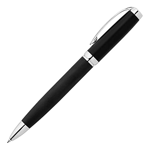 Cerruti 1881 Kugelschreiber Myth Black | Schreibstift mit schwarzen Korpus | Blaue Mine | Edle Geschenkbox (Chrome) von Cerruti 1881