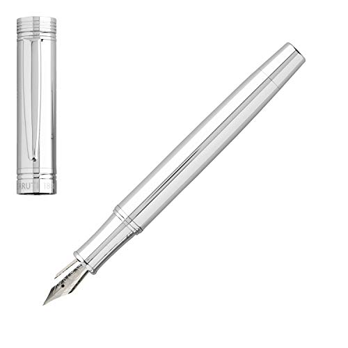 Cerruti Füllfederhalter 1881 Zoom Classic Silver aus Messing in der Farbe Silber, Schriftfarbe Blau, Länge: 13,7cm, NST2092 Cerruti Füllfederhalter 1881 Zoom Classic Silver aus Messing in der Farbe Silber, Schriftfarbe Blau, Länge: 13,7cm, NST2092 von Cerruti