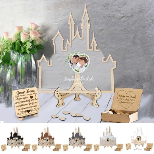 Certykllp Personalisiertes Gästebuch für Hochzeit, Hochzeitsdekoration, alternativ, Fantasy Wonderland, Gästebuch, Rahmen mit 30–100 Herzen Certykllp Personalisiertes Gästebuch für Hochzeit, Hochzeitsdekoration, alternativ, Fantasy Wonderland, Gästebuch, Rahmen mit 30–100 Herzen von Certykllp