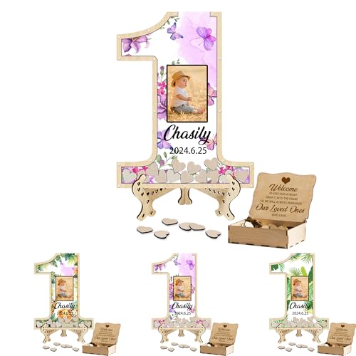 Certykllp Personalisiertes Gästebuch zum 1. Geburtstag, personalisierbar, 1. Geburtstag, für Jungen oder Mädchen, 1. Geburtstag, Dekoration, 1. Geburtstag, Andenken von Certykllp