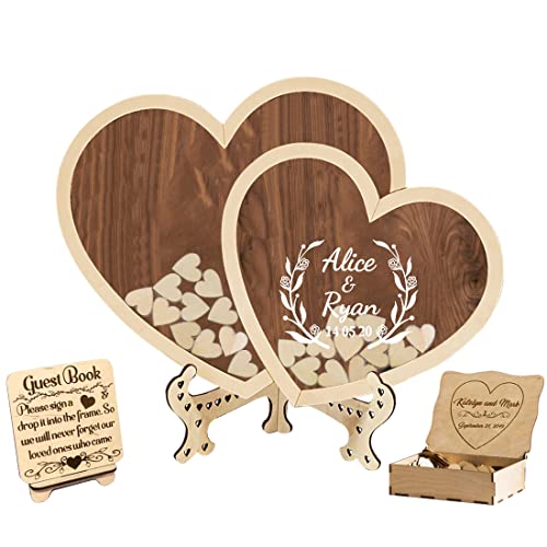 Certykllp Personalisiertes Hochzeitsgästebuch Alternative individuelles rustikales Hochzeitsbuch für Gäste um Gästebuchrahmen mit Herzen für Empfang Hochzeitsdekorationen, Abschlussfeier Babyparty Certykllp Personalisiertes Hochzeitsgästebuch Alternative individuelles rustikales Hochzeitsbuch für Gäste um Gästebuchrahmen mit Herzen für Empfang Hochzeitsdekorationen, Abschlussfeier Babyparty von Certykllp