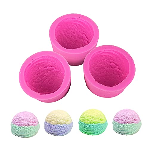 Cestony 3D-Eiskugel-Form, Silikonformen für DIY-Hochzeitstorten, Schokolade, Dessert, Dekoration, Kerzen, Seife und Harzhandwerk (3 Stück) von Cestony