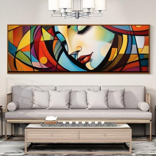 Diamond Painting,Groß XXL 30x90cm/12x36in Diamant Painting Bilder,DIY 5D Abstraktes Gesicht Diamond Art Diamond-Painting kinder Set,Diamant Malerei Stickerei Kreuzstich Home Wand Dekor Geschenk von Cexeqee