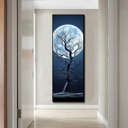 Diamond Painting Erwachsene Mond Baum Groß DIY 5D Diamant Painting Bilder Full Diamant Kunst Set,Diamantmalerei Malen nach Zahlen Anfänger kinder Handwerk Kits,Home Wand Dekor Gifts 40x110cm/16x44in von Cexeqee