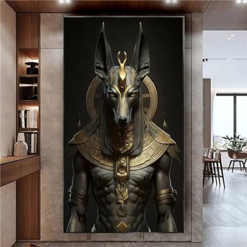 Diamond Painting Set for Adults and Children,Anubis Large 5D DIY Full Drill Diamond Painting 70x140cm Round/Square Rhinestone Embroidery Diamond Art Painting kits for Home Wall Decor Gifts28x56in von Cexeqee