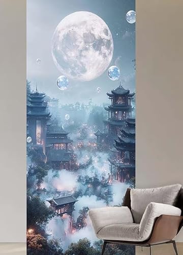 Malen nach Zahlen Erwachsene Groß 80x220cm,Malen nach Zahlen Mond Paint by Numbers Gebäude Paint by Numbers Kinder,Handgemalt Ölgemälde mit Pinseln Acrylfarbe,DIY Leinwand Bastelset Geschenke P71 von Cexeqee