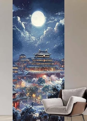 Malen nach Zahlen Erwachsene Mond Malen nach Zahlen ab 9 jahre,Groß Paint by Numbers Gebäude mit Pinseln Acrylfarbe Paint by Numbers Kinder DIY Handgemalt Ölgemälde Wanddeko Geschenke,20x40cm P72 von Cexeqee