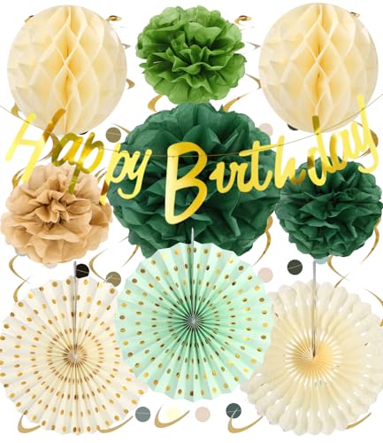 Cexovo Geburtstagsdeko Premium Wiederverwendbare Party Deko,Geburtstag Deko Geburtstagsdeko Frauen Happy Birthday Girlande Wimpelkette Geburtstag Wabenbälle Pompons Deko Sage Grün Deko Cexovo Geburtstagsdeko Premium Wiederverwendbare Party Deko,Geburtstag Deko Geburtstagsdeko Frauen Happy Birthday Girlande Wimpelkette Geburtstag Wabenbälle Pompons Deko Sage Grün Deko von Cexovo