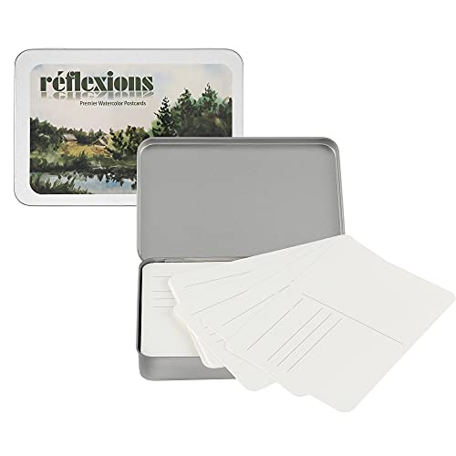Creative Mark Reflexions Premier Aquarell-Postkarten, blanko, 63,5 kg (300 g/m²), 25 % Baumwolltuch, 10,2 x 15,2 cm, 24 Stück, kaltgepresste Oberfläche für Aquarellisten, Künstler – Malen, Zeichnen von Cezanne