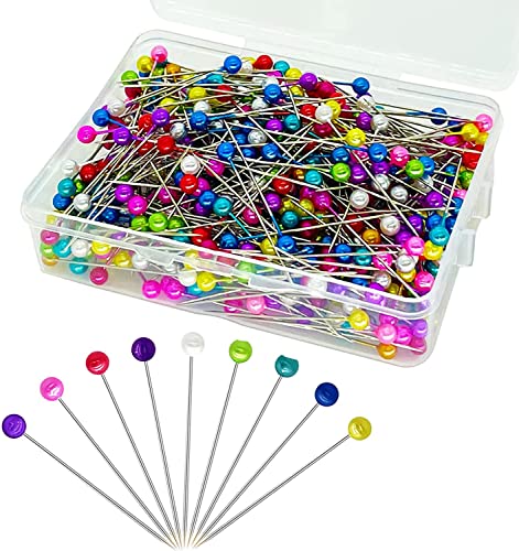 Stecknadeln mit Kopf 600 Stück, Cezmkio 38mm Länge stecknadeln, 4mm Bunte Glaskopfnadeln Ball Stecknadeln mit Kopf für Nähen von Nähten, Dekoration von Schmuckkomponenten Stecknadeln mit Kopf 600 Stück, Cezmkio 38mm Länge stecknadeln, 4mm Bunte Glaskopfnadeln Ball Stecknadeln mit Kopf für Nähen von Nähten, Dekoration von Schmuckkomponenten von Cezmkio