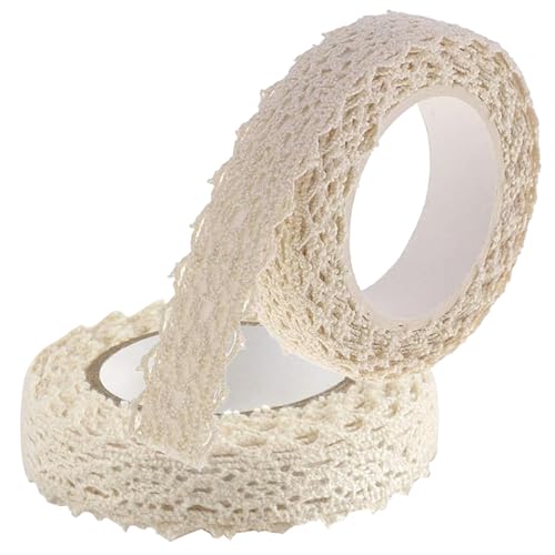 Cfcyhla 3 Rollen Selbstklebende Spitze, Spitzenband im Vintage-Stil, Beige selbstklebend Spitzenband Baumwolle Stoff Spitze Vintage Zierband für Handwerk, Hochzeit, Dekoration Cfcyhla 3 Rollen Selbstklebende Spitze, Spitzenband im Vintage-Stil, Beige selbstklebend Spitzenband Baumwolle Stoff Spitze Vintage Zierband für Handwerk, Hochzeit, Dekoration von Cfcyhla