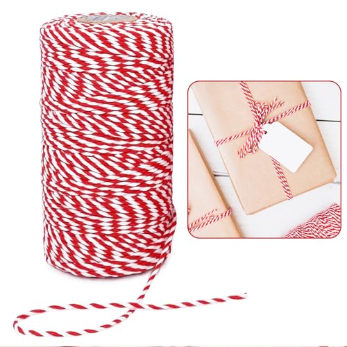 Cfcyhla Rot Weiß Baumwollschnur, 2mm Geschenkschnur zum Einpacken von Geschenken, 100m Weihnachten Bastelschnur, Zweifarbige Dekoband Kordel Für Backen,Kochen in der Küche,DIY Basteln Cfcyhla Rot Weiß Baumwollschnur, 2mm Geschenkschnur zum Einpacken von Geschenken, 100m Weihnachten Bastelschnur, Zweifarbige Dekoband Kordel Für Backen,Kochen in der Küche,DIY Basteln von Cfcyhla