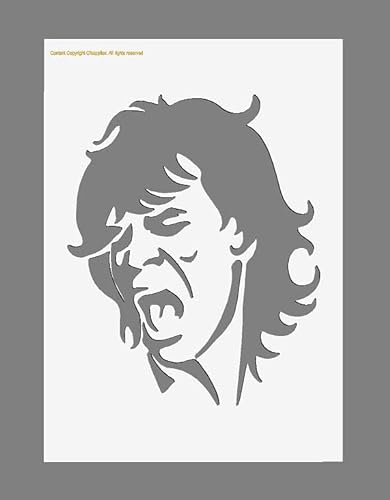 Mylar-Schablone "Mick Jagger", Wandkunst, wiederverwendbar, A5/A4/A3, 190 Mikron (190 Mikron (A3, 420 mm x 297 mm) von Cfsupplies Stencil Store
