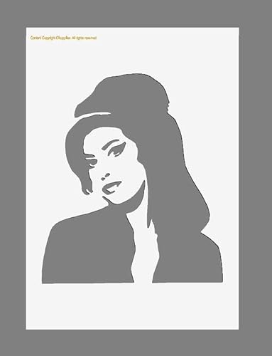 MylarStencil | Amy Winehouse | Farbschablone wiederverwendbar, Wandkunst, A5/A4/A3, Schablonen, Größen 190 Mikron (2) (190 Mikron (A5, 210 mm x 145 mm) von Cfsupplies Stencil Store
