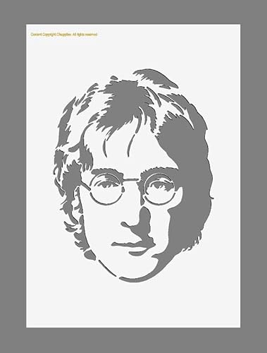 MylarStencil – John Lennon – Malschablone, wiederverwendbar, Wandkunst, A5/A4/A3, Schablonen, Größen 190 Mikron (1) (190 Mikron (A5, 210 mm x 145 mm) von Cfsupplies Stencil Store