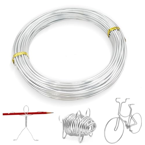 8 Gauge 3 mm Aluminium-Basteldraht, 10 m biegbarer Metalldraht für Modellierung, Modellierung, Skelett, Blumenherstellung, Schmuckherstellung, Gartenarbeit, Weihnachtskranzherstellung und Verpackung 8 Gauge 3 mm Aluminium-Basteldraht, 10 m biegbarer Metalldraht für Modellierung, Modellierung, Skelett, Blumenherstellung, Schmuckherstellung, Gartenarbeit, Weihnachtskranzherstellung und Verpackung von Cfythyab