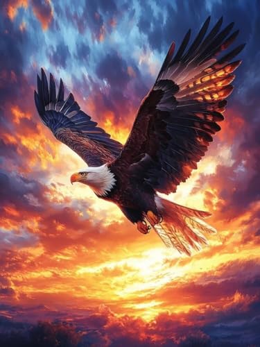Adler Diamond Painting XXL 85x110cm, 5D Diamond Painting Kinder ab 6 Jahre Tier Quadratische Steine, DIY Diamant Bilder Bastelset Erwachsene, Mosaikherstellung Daiments Stickerei Festival Deko F-174 Adler Diamond Painting XXL 85x110cm, 5D Diamond Painting Kinder ab 6 Jahre Tier Quadratische Steine, DIY Diamant Bilder Bastelset Erwachsene, Mosaikherstellung Daiments Stickerei Festival Deko F-174 von Cgkgzehn