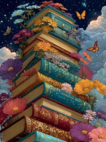 Bücher Diamond Painting Groß XXL 90x120cm für Bastelset Kinder ab 6 Jahre, 5D Amazon Diamond Painting Blume Set für Erwachsene Anfänger, DIY Full Diamant Set Wanddeko Hauswand Festival Geschenke F-78 Bücher Diamond Painting Groß XXL 90x120cm für Bastelset Kinder ab 6 Jahre, 5D Amazon Diamond Painting Blume Set für Erwachsene Anfänger, DIY Full Diamant Set Wanddeko Hauswand Festival Geschenke F-78 von Cgkgzehn