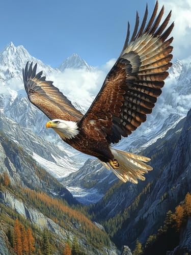 Diamond Painting Adler, Berge Diamond Painting Viereckige Steine für Basteln Mädchen 8 Jahre, 5D DIY Diamant Mosaik Bastelset Erwachsene, Full Dimond Handwerk Geschenke für Zuhause Deko 35x50cm F-180 Diamond Painting Adler, Berge Diamond Painting Viereckige Steine für Basteln Mädchen 8 Jahre, 5D DIY Diamant Mosaik Bastelset Erwachsene, Full Dimond Handwerk Geschenke für Zuhause Deko 35x50cm F-180 von Cgkgzehn