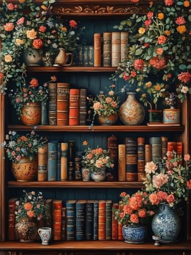 Diamond Painting Bücher, Blumen Diamond Painting Viereckige Steine für Basteln Mädchen 8 Jahre, 5D DIY Diamant Mosaik Bastelset Erwachsene, Dimond Handwerk Geschenke für Zuhause Deko 45x60cm F-137 Diamond Painting Bücher, Blumen Diamond Painting Viereckige Steine für Basteln Mädchen 8 Jahre, 5D DIY Diamant Mosaik Bastelset Erwachsene, Dimond Handwerk Geschenke für Zuhause Deko 45x60cm F-137 von Cgkgzehn