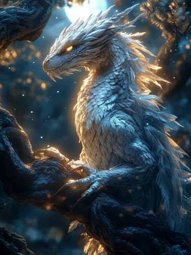 Diamond Painting Drachen, Tier Diamond Painting Viereckige Steine für Basteln Mädchen 8 Jahre, 5D DIY Diamant Mosaik Bastelset Erwachsene, Full Dimond Handwerk Geschenke für Zuhause Deko 35x45cm F-673 von Cgkgzehn