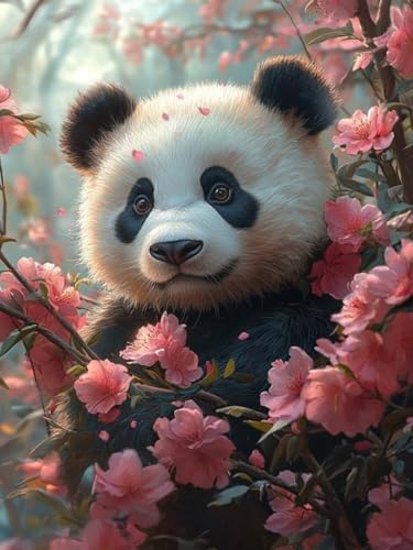 Diamond Painting Panda, Blumen Diamond Painting Viereckige Steine für Basteln Mädchen 8 Jahre, 5D DIY Diamant Mosaik Bastelset Erwachsene, Full Dimond Handwerk Geschenke für Zuhause Deko 45x60cm F-98 Diamond Painting Panda, Blumen Diamond Painting Viereckige Steine für Basteln Mädchen 8 Jahre, 5D DIY Diamant Mosaik Bastelset Erwachsene, Full Dimond Handwerk Geschenke für Zuhause Deko 45x60cm F-98 von Cgkgzehn