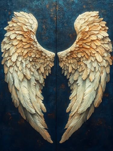 Engel Diamond Painting XXL 85x110cm, 5D Diamond Painting Kinder ab 6 Jahre Flügel Quadratische Steine, DIY Diamant Bilder Bastelset Erwachsene, Mosaikherstellung Daiments Stickerei Festival Deko F-91 von Cgkgzehn