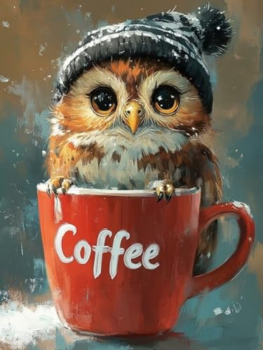 Eule Diamond Painting XXL 85x110cm, 5D Diamond Painting Kinder ab 6 Jahre Coffee Quadratische Steine, DIY Diamant Bilder Bastelset Erwachsene, Mosaikherstellung Daiments Stickerei Festival Deko F-106 Eule Diamond Painting XXL 85x110cm, 5D Diamond Painting Kinder ab 6 Jahre Coffee Quadratische Steine, DIY Diamant Bilder Bastelset Erwachsene, Mosaikherstellung Daiments Stickerei Festival Deko F-106 von Cgkgzehn