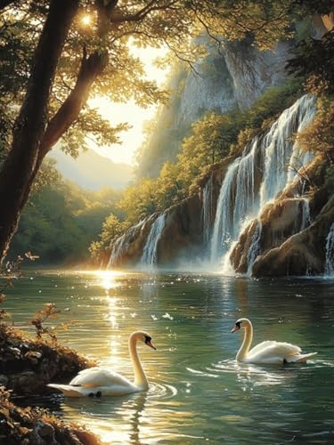 Fallen Diamond Painting Groß XXL 80x100cm für Bastelset Kinder ab 6 Jahre, 5D Amazon Diamond Painting Schwan Set für Erwachsene Anfänger, DIY Full Diamant Set Wanddeko Hauswand Festival Geschenke F-72 Fallen Diamond Painting Groß XXL 80x100cm für Bastelset Kinder ab 6 Jahre, 5D Amazon Diamond Painting Schwan Set für Erwachsene Anfänger, DIY Full Diamant Set Wanddeko Hauswand Festival Geschenke F-72 von Cgkgzehn