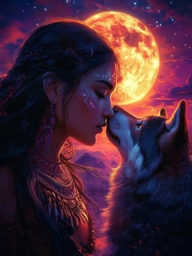 Frau Diamond Painting Groß XXL 80x100cm für Bastelset Kinder ab 6 Jahre, 5D Amazon Diamond Painting Wolf Set für Erwachsene Anfänger, DIY Full Diamant Set Wanddeko Hauswand Festival Geschenke F-121 Frau Diamond Painting Groß XXL 80x100cm für Bastelset Kinder ab 6 Jahre, 5D Amazon Diamond Painting Wolf Set für Erwachsene Anfänger, DIY Full Diamant Set Wanddeko Hauswand Festival Geschenke F-121 von Cgkgzehn