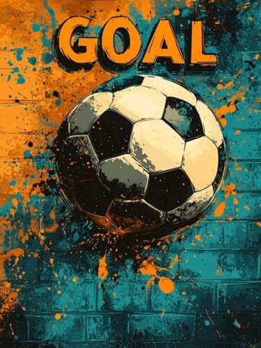 Fußball Diamond Painting Groß XXL 100x130cm für Bastelset Kinder ab 6 Jahre, 5D Amazon Diamond Painting Schießen Set für Erwachsene Anfänger, DIY Full Diamant Set Zuhause Deko Festival Geschenke F-167 von Cgkgzehn