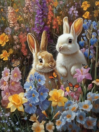 Kaninchen Diamond Painting Groß XXL 90x120cm für Bastelset Kinder ab 6 Jahre, 5D Amazon Diamond Painting Blume Set für Erwachsene Anfänger, DIY Full Diamant Set Zuhause Deko Festival Geschenke F-14 Kaninchen Diamond Painting Groß XXL 90x120cm für Bastelset Kinder ab 6 Jahre, 5D Amazon Diamond Painting Blume Set für Erwachsene Anfänger, DIY Full Diamant Set Zuhause Deko Festival Geschenke F-14 von Cgkgzehn