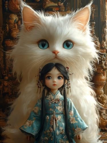Mädchen Diamond Painting XXL 85x110cm, 5D Diamond Painting Kinder ab 6 Jahre Katze Quadratische Steine, DIY Diamant Bilder Bastelset Erwachsene, Mosaikherstellung Daiments Stickerei Festival Deko F-88 Mädchen Diamond Painting XXL 85x110cm, 5D Diamond Painting Kinder ab 6 Jahre Katze Quadratische Steine, DIY Diamant Bilder Bastelset Erwachsene, Mosaikherstellung Daiments Stickerei Festival Deko F-88 von Cgkgzehn