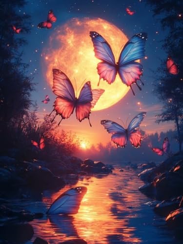 Mond Diamond Painting Groß XXL 80x100cm für Bastelset Kinder ab 6 Jahre, 5D Amazon Diamond Painting Schmetterling Set für Erwachsene Anfänger, DIY Full Diamant Set für Zuhause Deko Geschenke F-102 Mond Diamond Painting Groß XXL 80x100cm für Bastelset Kinder ab 6 Jahre, 5D Amazon Diamond Painting Schmetterling Set für Erwachsene Anfänger, DIY Full Diamant Set für Zuhause Deko Geschenke F-102 von Cgkgzehn