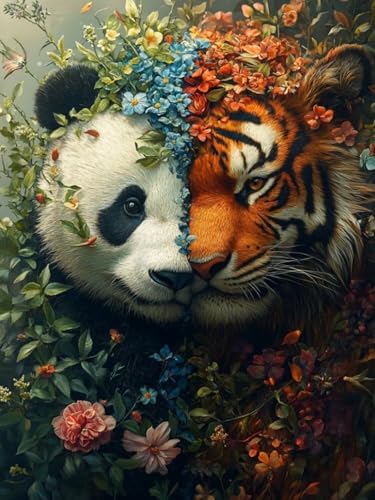 Panda Diamond Painting Groß XXL 80x100cm für Bastelset Kinder ab 6 Jahre, 5D Amazon Diamond Painting Tiger Set für Erwachsene Anfänger, DIY Full Diamant Set Wanddeko Hauswand Festival Geschenke F-97 Panda Diamond Painting Groß XXL 80x100cm für Bastelset Kinder ab 6 Jahre, 5D Amazon Diamond Painting Tiger Set für Erwachsene Anfänger, DIY Full Diamant Set Wanddeko Hauswand Festival Geschenke F-97 von Cgkgzehn