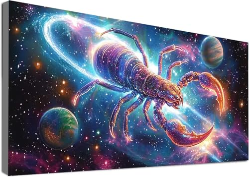 Skorpion Diamond Painting Erwachsene Groß XXL 80x150cm, 5D Diamond Painting Planet, DIY Diamant Bilder Mosaik Bastelset Erwachsene, Daiments Malerei Stickerei Zuhause Festival Deko Geschenke C2-419 von Cgkgzehn