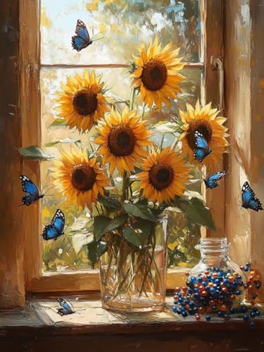 Sonnenblume Diamond Painting Groß XXL 80x100cm für Bastelset Kinder ab 6 Jahre, 5D Amazon Diamond Painting Schmetterling Set für Erwachsene Anfänger, DIY Full Drill Diamant Set für Zuhause Deko F-26 Sonnenblume Diamond Painting Groß XXL 80x100cm für Bastelset Kinder ab 6 Jahre, 5D Amazon Diamond Painting Schmetterling Set für Erwachsene Anfänger, DIY Full Drill Diamant Set für Zuhause Deko F-26 von Cgkgzehn
