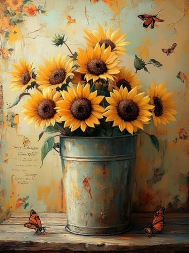 Sonnenblume Diamond Painting XXL 85x110cm, 5D Diamond Painting Kinder ab 6 Jahre Biene Quadratische Steine, DIY Diamant Bilder Mosaik Bastelset Erwachsene, Daiments Stickerei Festival Deko F-84 Sonnenblume Diamond Painting XXL 85x110cm, 5D Diamond Painting Kinder ab 6 Jahre Biene Quadratische Steine, DIY Diamant Bilder Mosaik Bastelset Erwachsene, Daiments Stickerei Festival Deko F-84 von Cgkgzehn