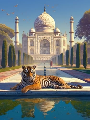 Taj Mahal Diamond Painting Groß XXL 80x100cm für Bastelset Kinder ab 6 Jahre, 5D Amazon Diamond Painting Tiger Set für Erwachsene Anfänger, DIY Full Diamant Set Zuhause Deko Festival Geschenke F-90 Taj Mahal Diamond Painting Groß XXL 80x100cm für Bastelset Kinder ab 6 Jahre, 5D Amazon Diamond Painting Tiger Set für Erwachsene Anfänger, DIY Full Diamant Set Zuhause Deko Festival Geschenke F-90 von Cgkgzehn