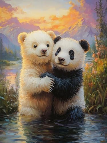 Tragen Diamond Painting Groß XXL 90x120cm für Bastelset Kinder ab 6 Jahre, 5D Amazon Diamond Painting Panda Set für Erwachsene Anfänger, DIY Full Diamant Set Wanddeko Hauswand Festival Geschenke F-96 von Cgkgzehn