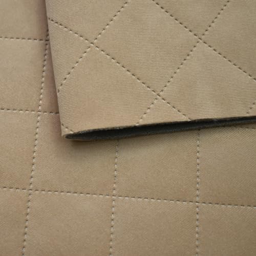 Ch.Cabanski Microfaser Velour Geprägt Polsterstoff Möbelstoff kaschiert mit Watte und Unterware (MA-Velour-04 Beige Geprägt | 1,40m x 3m) von Ch.Cabanski